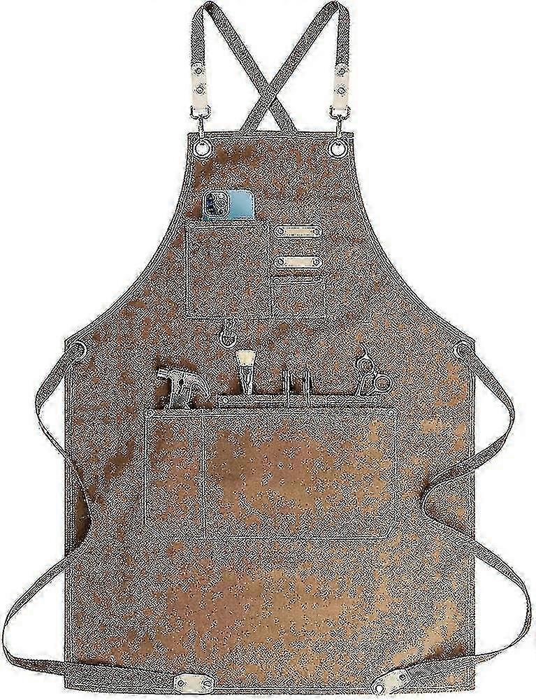 Adjustable Cross-Back Canvas Apron