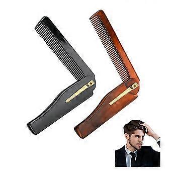 Conjunto de 2 pentes dobráveis para barba, antistáticos e ideais para viagens.