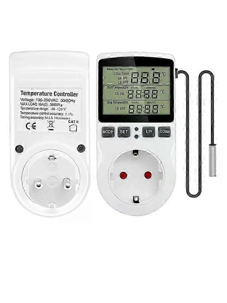 Digital Temperature Controller Socket Thermostat EU Plug 220V With Timer Switch Heating Cooling compatible Refrigerator Aquaculture