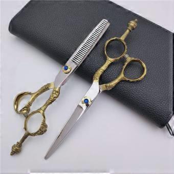 6 Inch Professional Hair Cutting Scissors Set, Japanese 440C Steel Barber Hair Shears with Ultra Sharp Blades and Ergonomic Comfort Grip
