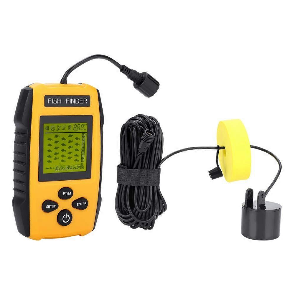 Portable Fish Finder with Sonar Sensor, 100M Depth Range, 2-Inch LCD Display