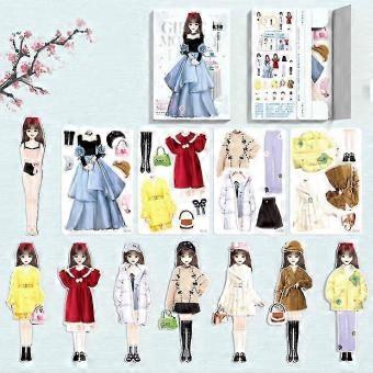 Magnetic Princess Dress Up Baby Doll - Pretend Travel Playset Magnet Dress Up Games Gift for Girls mm