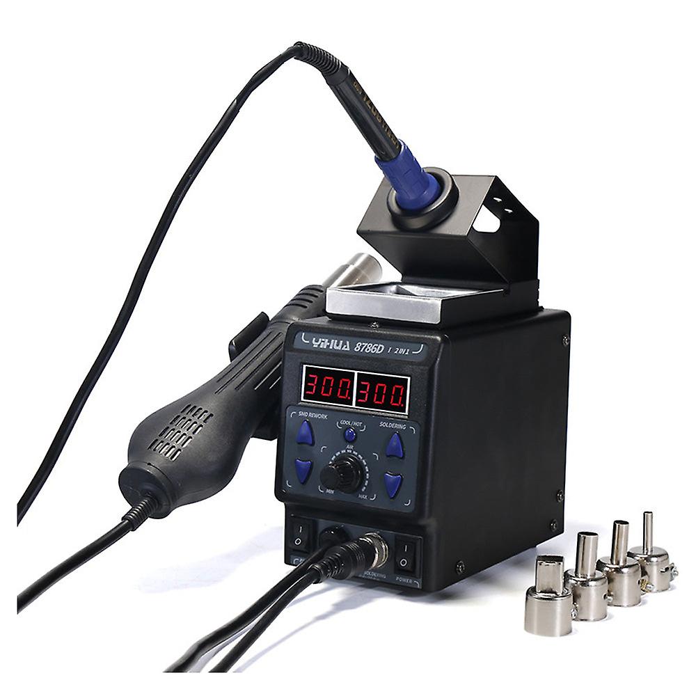 Upgrade Rework Soldering Station 2 In 1 Smd Hot Air Gun + Soldering Iron Thermoregulator Led Display Smd Soldering Iron 8786d