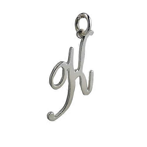 Silver 30x15mm plain Palace script Initial K Pendant