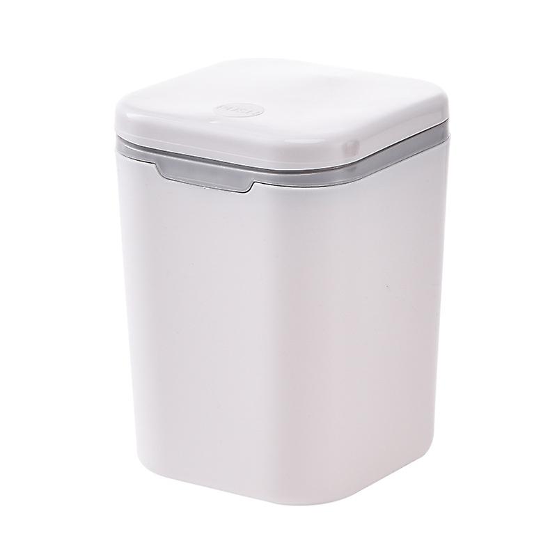 Mini Table Bin with Lid (White-12*12*17cm)