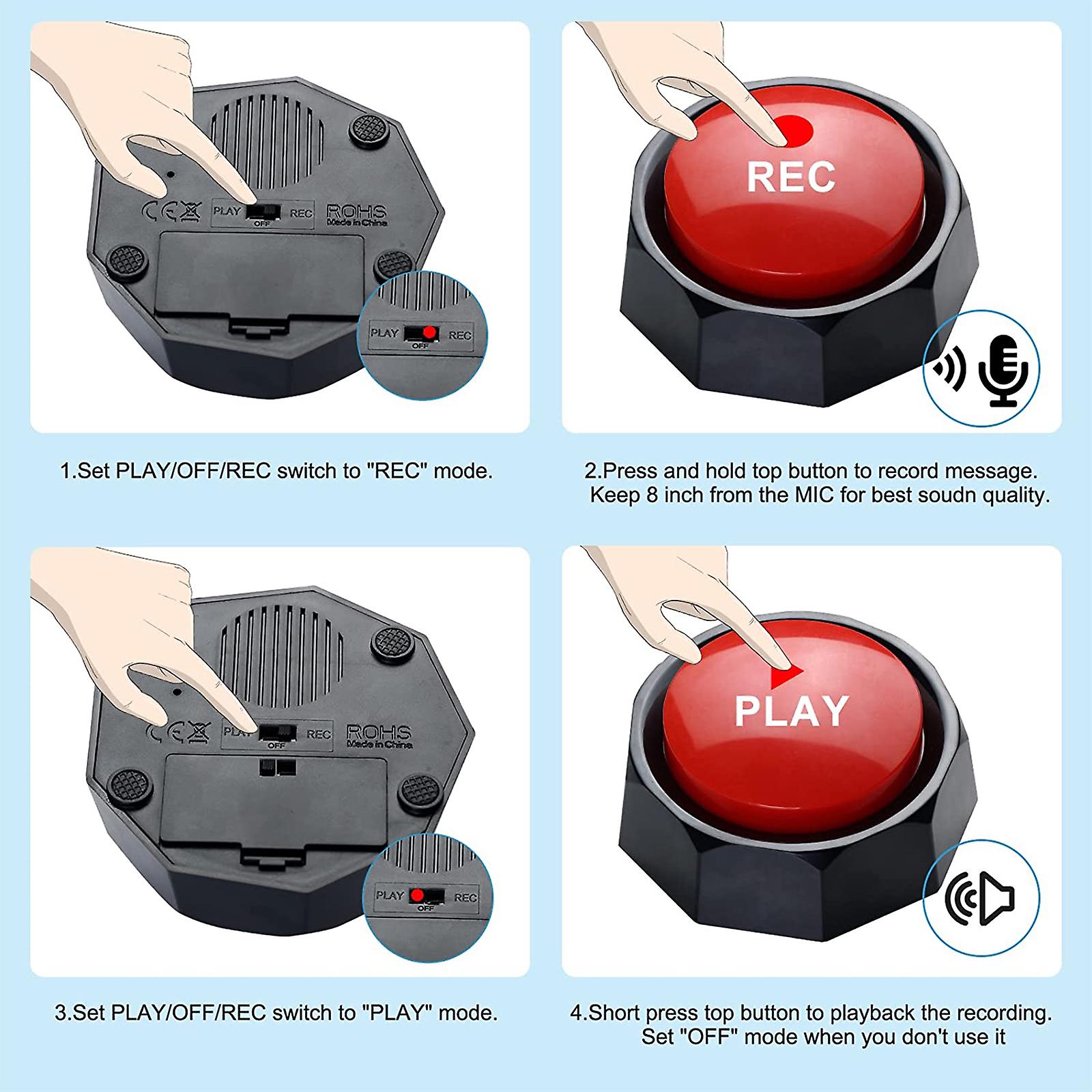 9*9CM Dogs Pet Recordable With Four EVA Mat Training Buttons Set Of 8 Colors