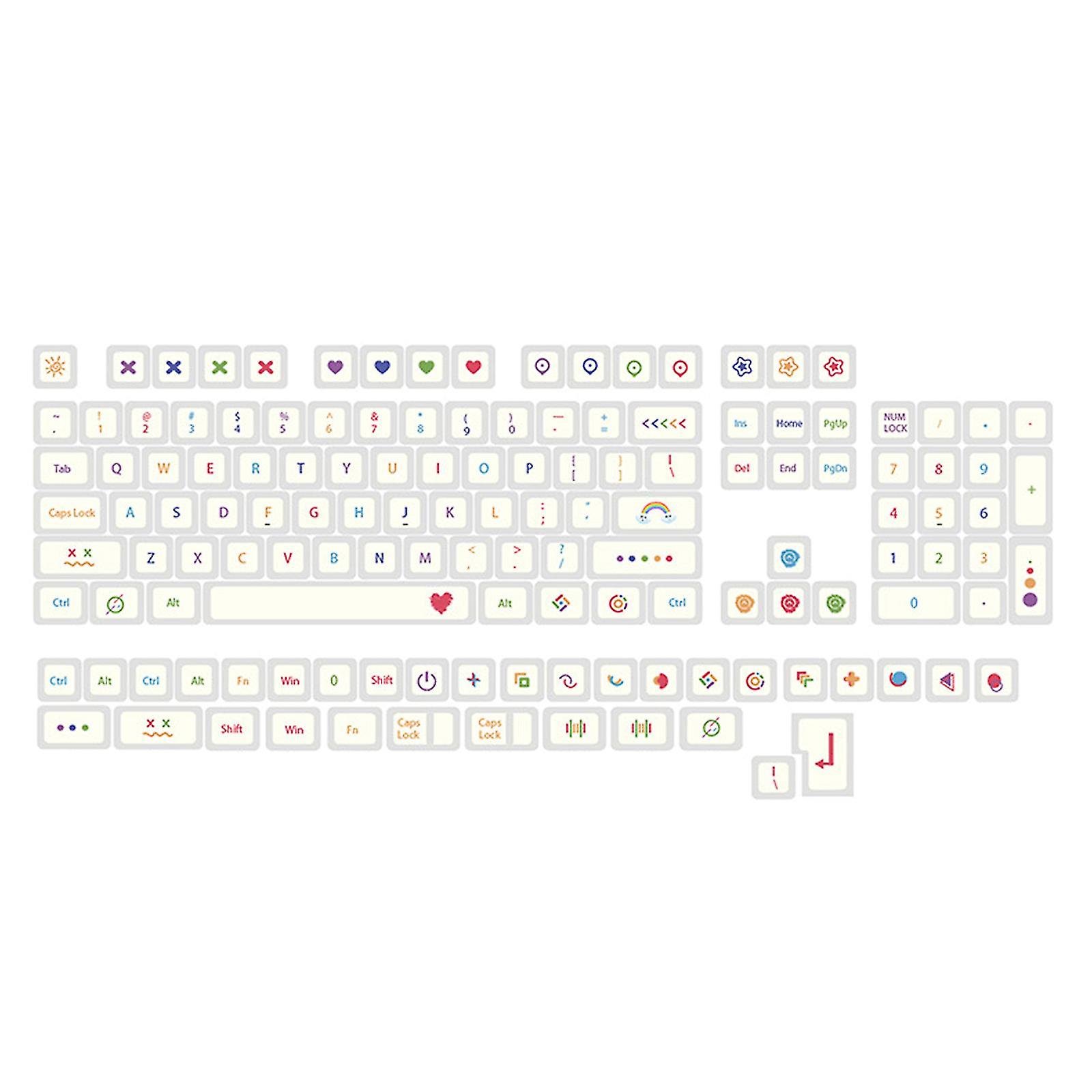 Xda Pbt Keycaps 137-key Colored Pen Dye Sublimation Compatible With Mechanical Keyboard
