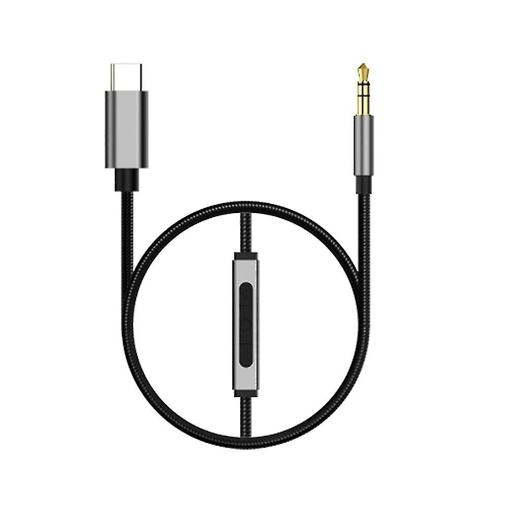 Type-c To Aux Digital Audio Adapter Cable Dac Decoding Car 3.5mm Adapter Cable Supports Wire-contro