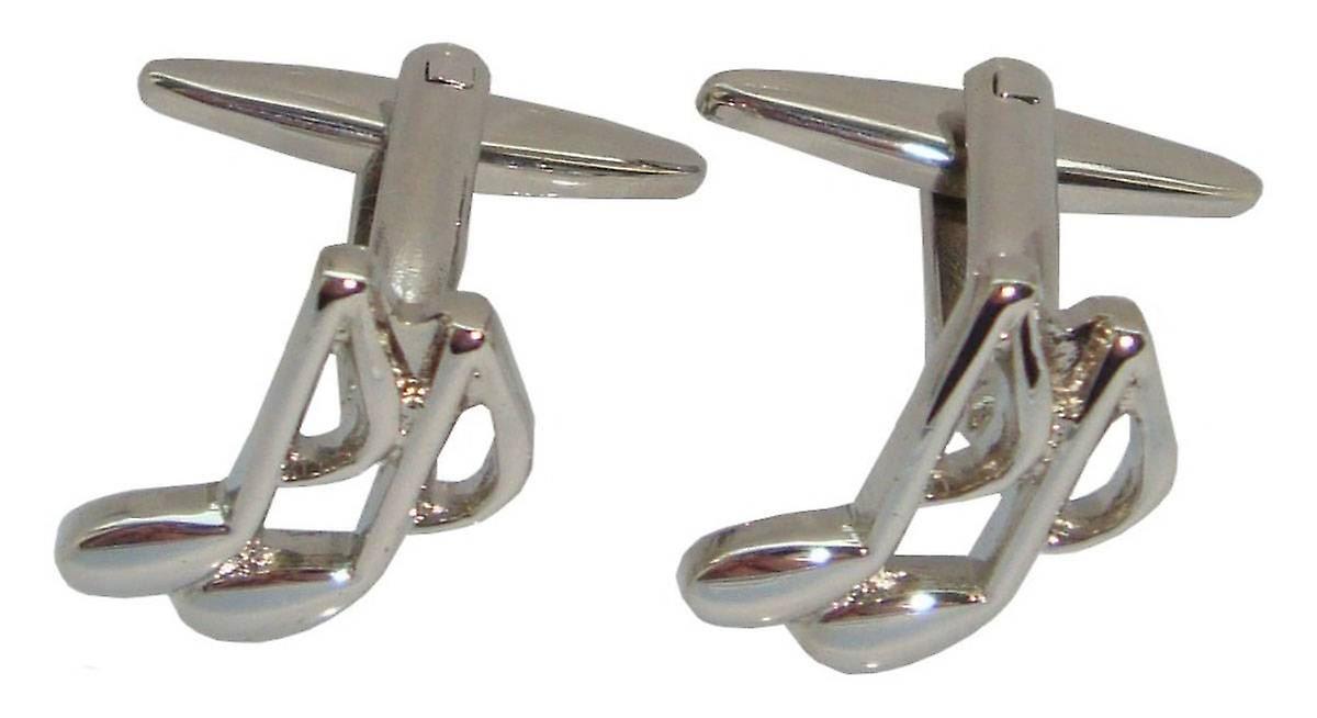 バッサンとブラウンの音符カフス - シルバー