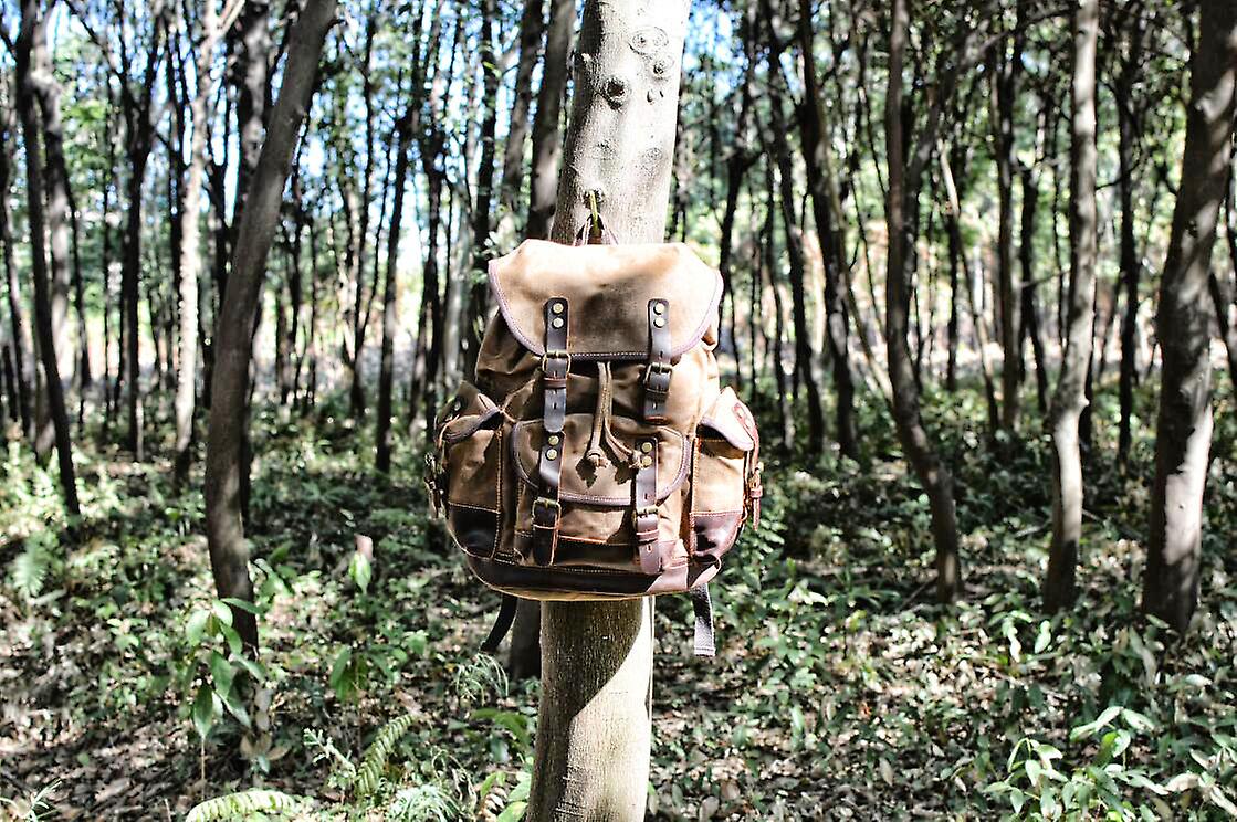 Waterproof Waxed Canvas Backpack Men Backpacks Leisure Rucksack