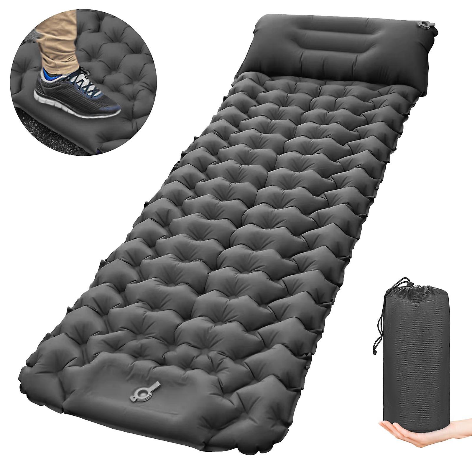 Camping Sleeping Pad with Pillow Builtin Pump Ultralight Inflatable Sleeping Mat Waterproof