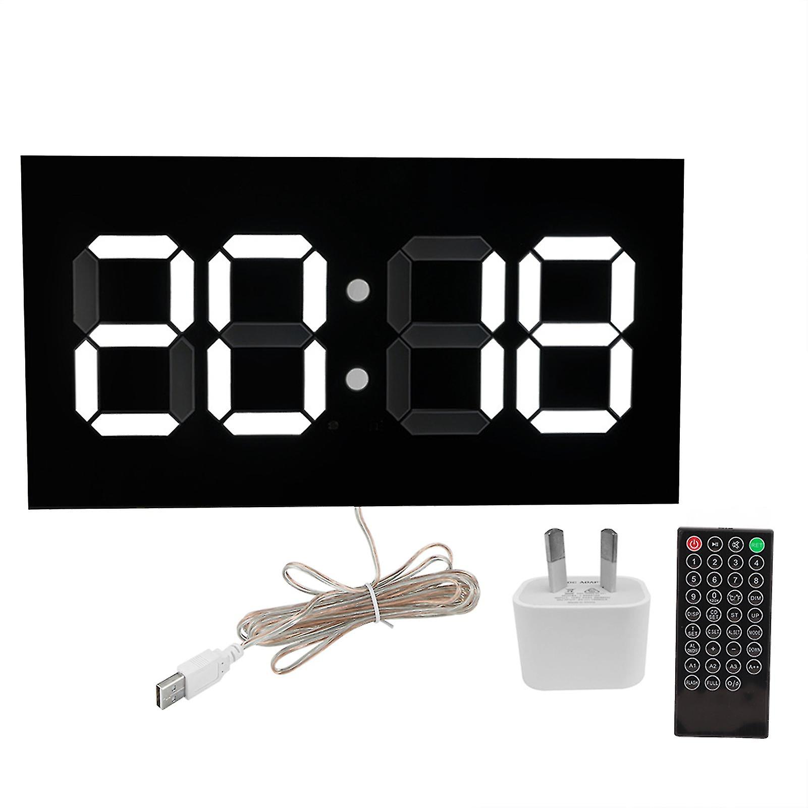 Acrylic 3d Wall Clock Remote Control Electronic Clock Convex Body White Digit 100-240vau Plug