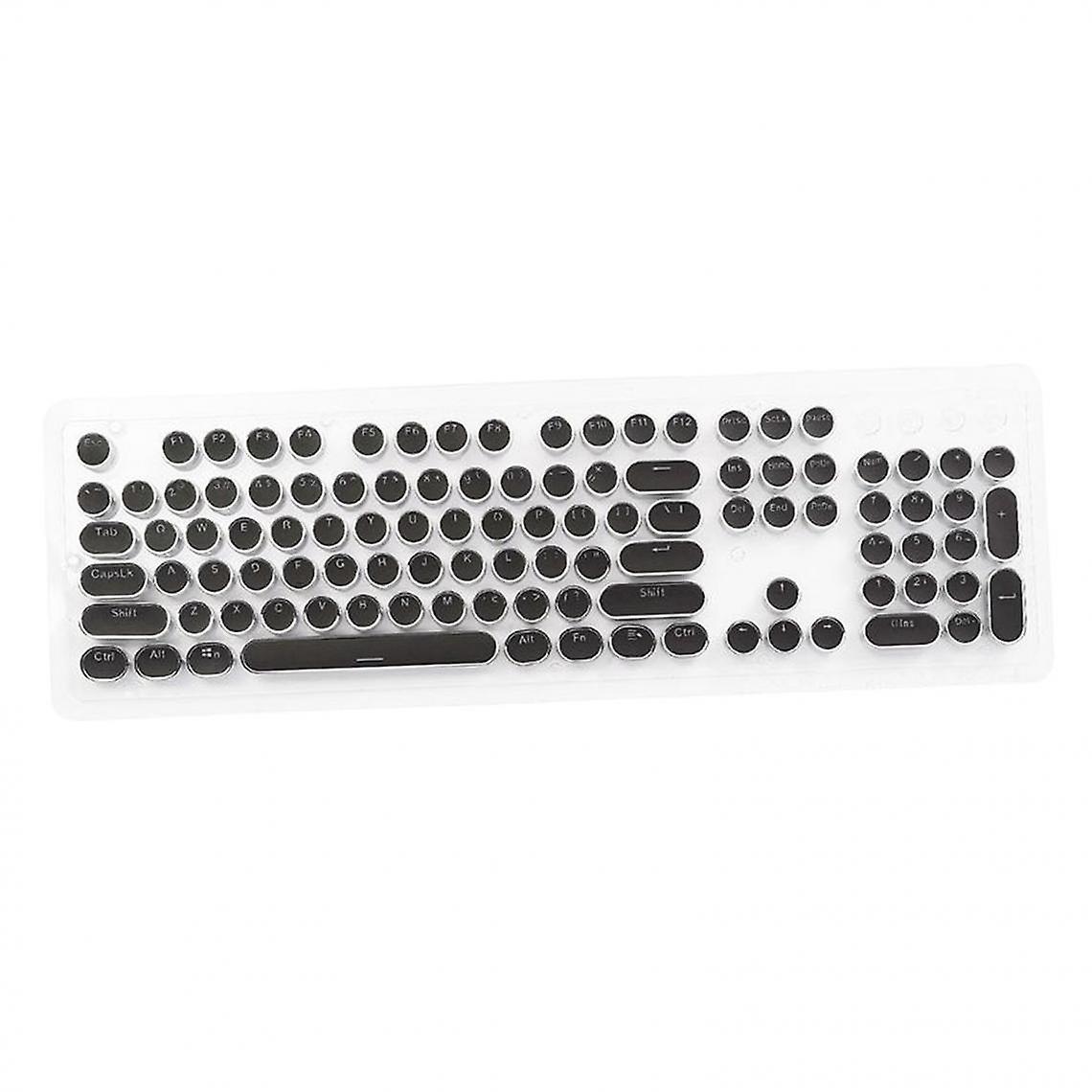 Gaming Keyboard Pbt Round Keycaps Double Shot Retro Black