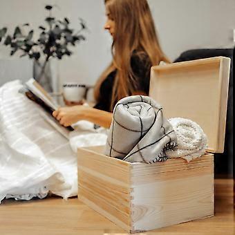 XXL Holzkiste mit Deckel | 40x30x24 cm (+/-1cm) | Holztruhe Erinnerungsbox Baby Holzbox mit Deckel Kasten