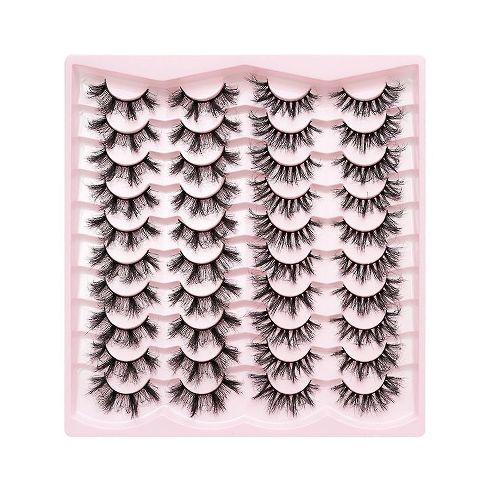 20 Pairs 3d Dramatic False Eyelashes Reusable Easy To Fit Eye Shape Eyelashes