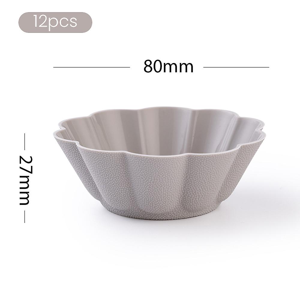 12pcs Heat-resistant Cupcake Paper Mould Solid Color Flower Shape Baking Cups
