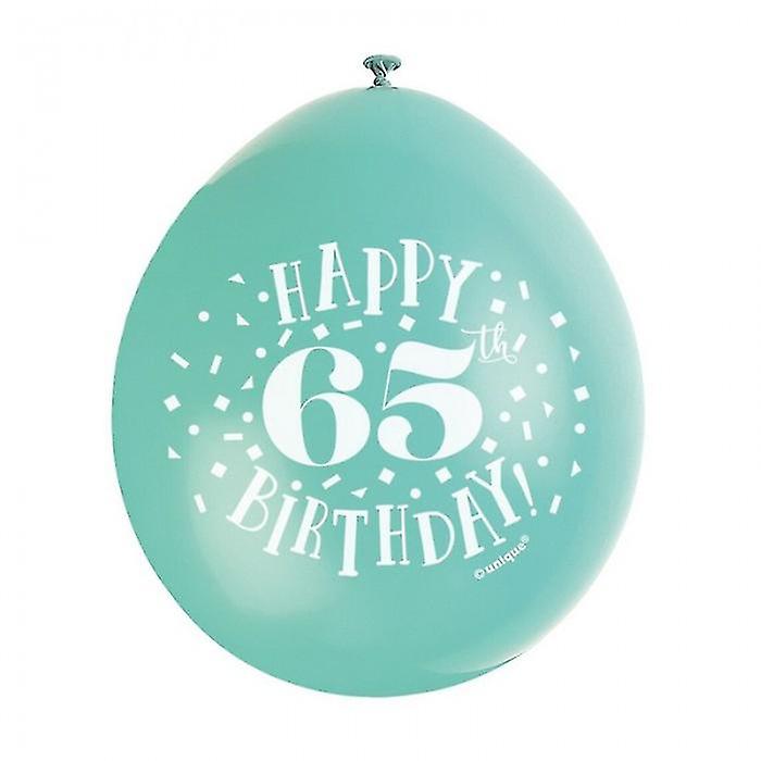 Unique Party Latex 65th Birthday Balloons (Pack of 10)