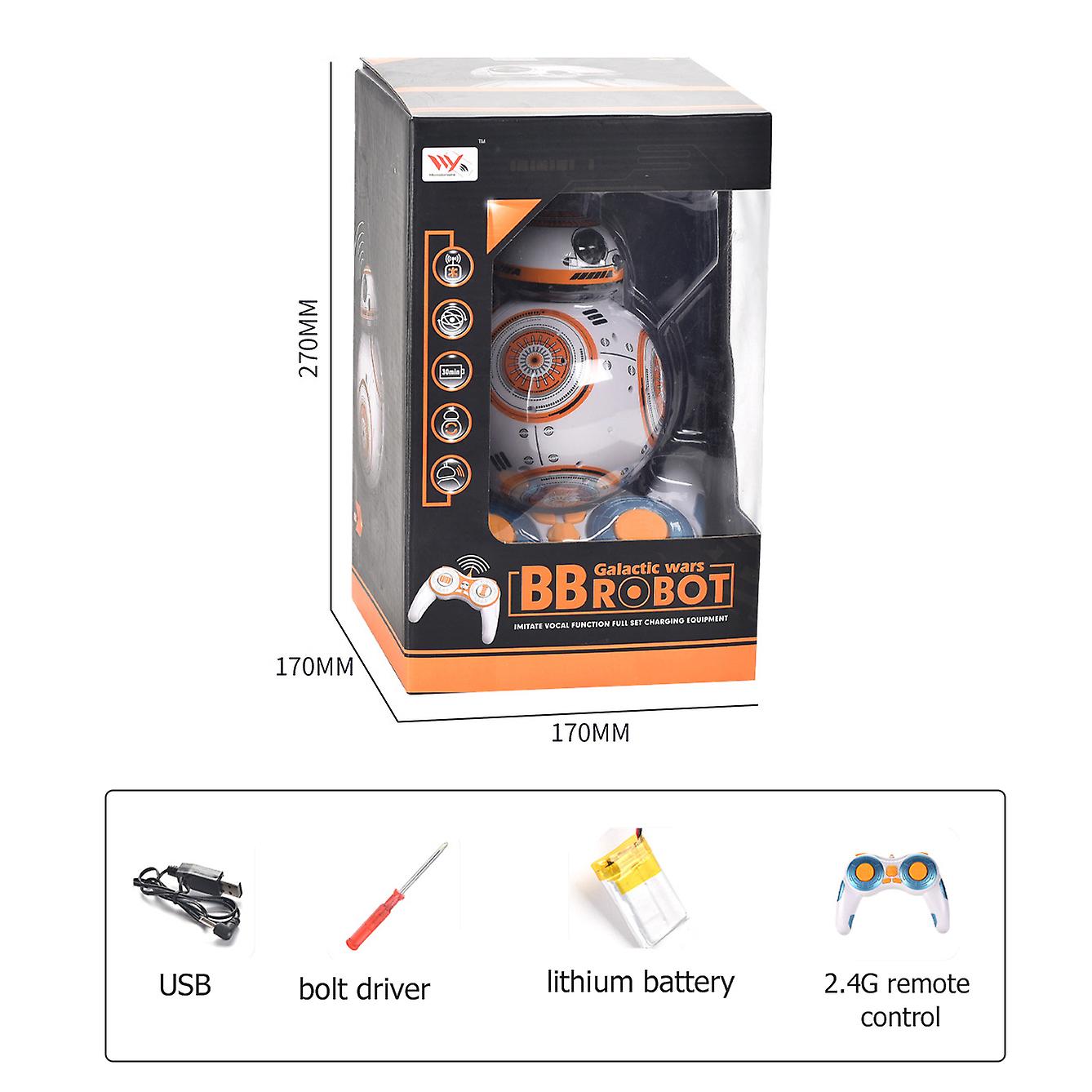 Rc Robot 2.4g Fernbedienung mit seiner Actionfigur Intelligentes Upgrade Bb8 Droid Ball Roboter Bb-8 Modell Spielzeug für Kinder