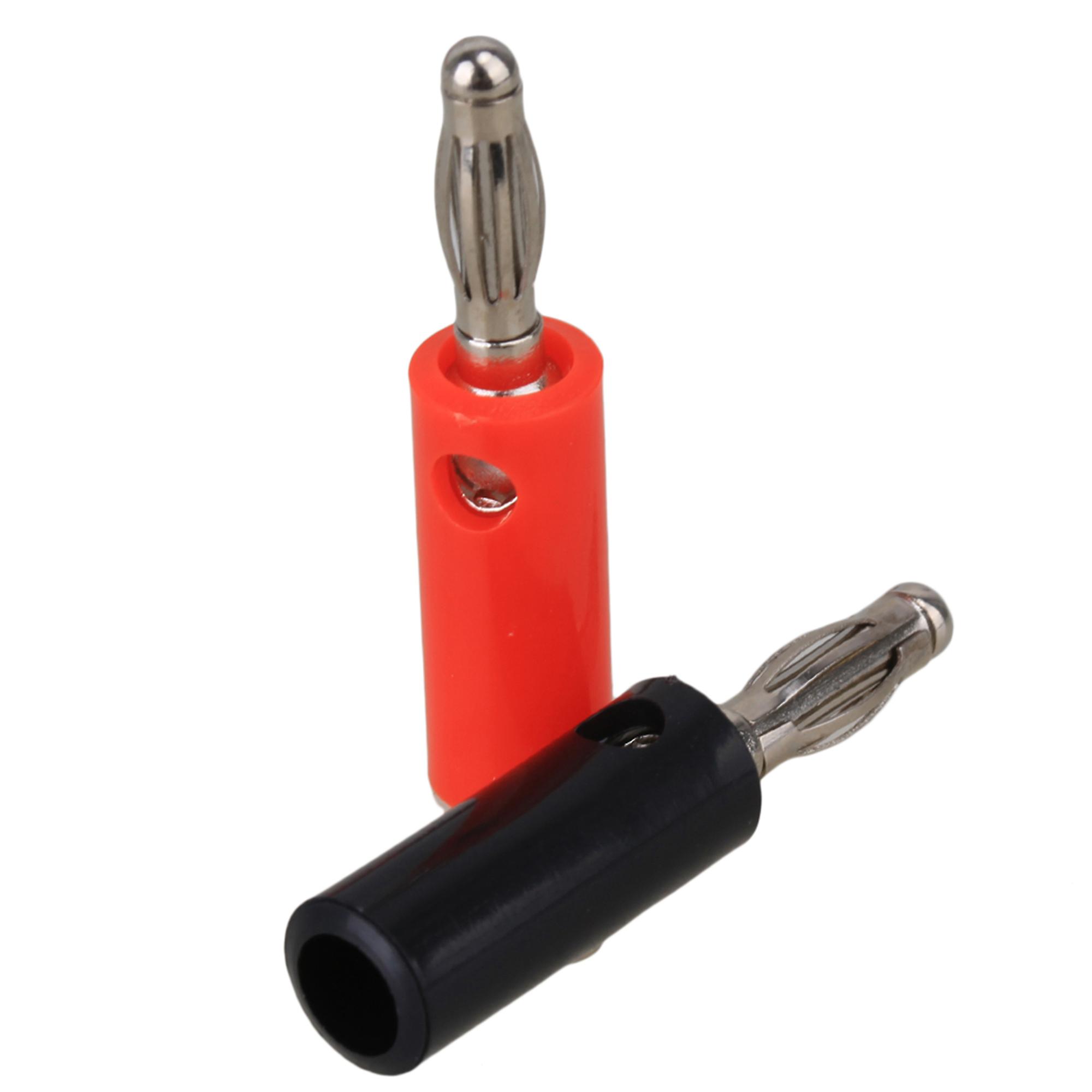 200 x Black & Red Male Banana Audio Speaker Screw Plug Connector 0.4cm
