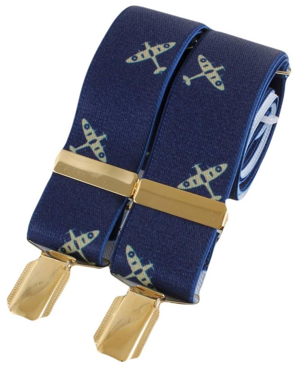 David Van Hagen Spitfire Braces - Navy/Gold