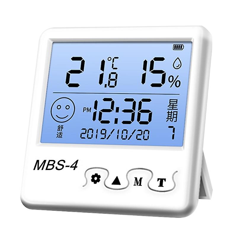 Indoor Digital Thermometer Hygrometer Wall Mount Desk Clock Electronic Weather Station Temperature Humidity Gauge Meter Monitor Indicator