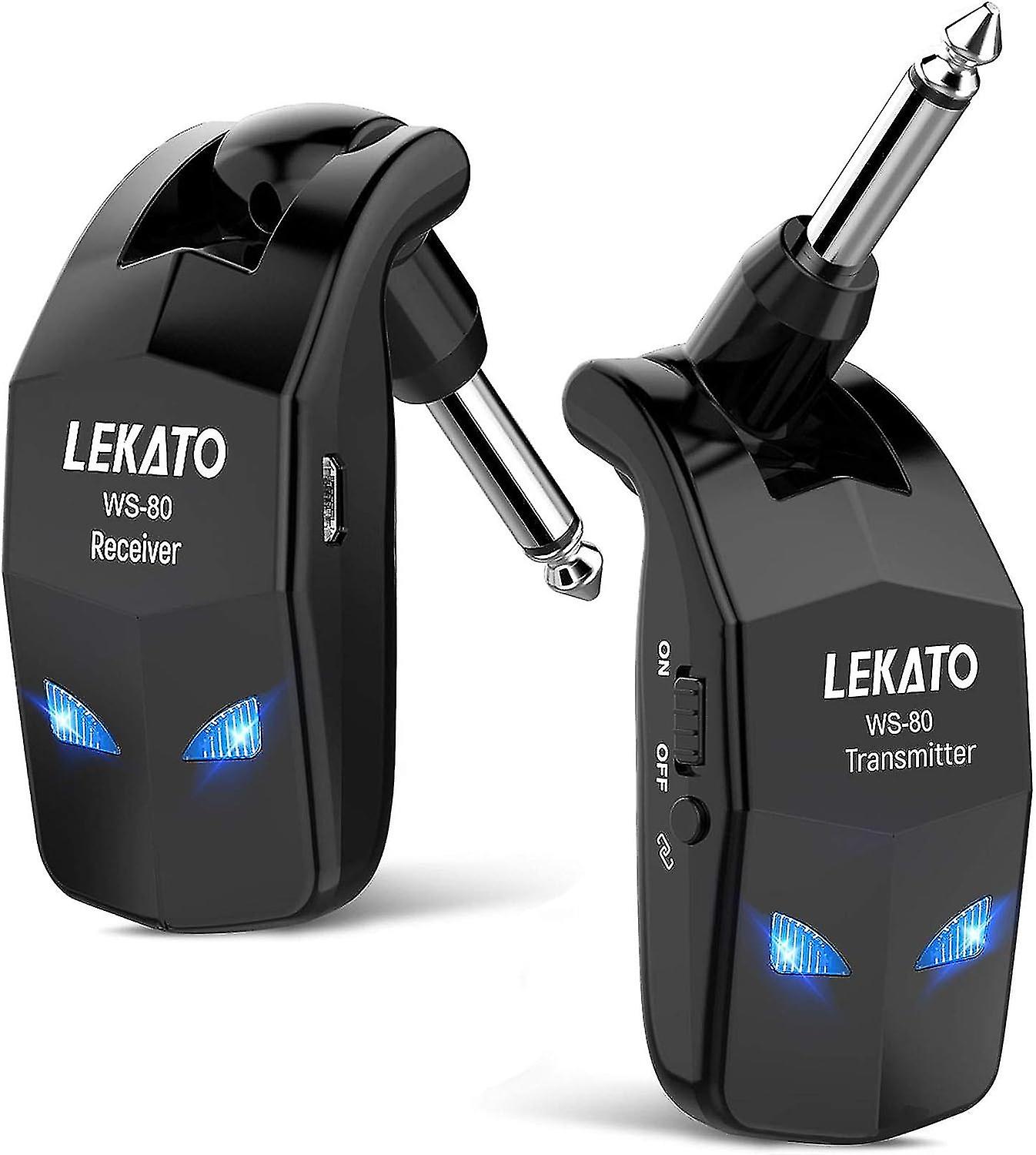 Lekato 2.4ghz Guitar Wireless System 8hs Runtime Wireless Guitar Transmitter Receiver Rechargeable Guitar Wireless System Digital Guitar System Cordle