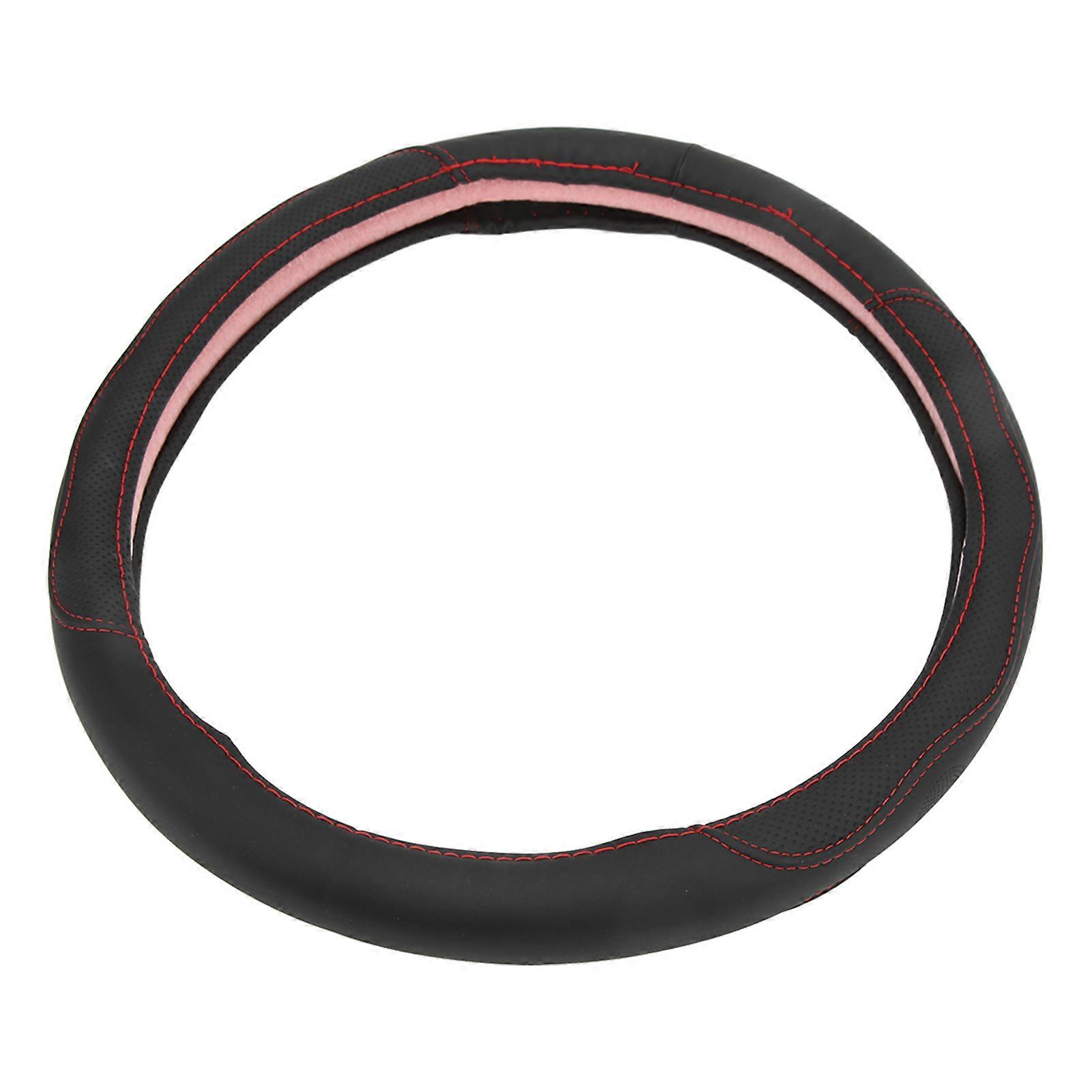 Car Steering Wheel Cover 15in Universal Fit Artificial Leather Protector for ModificationBlack