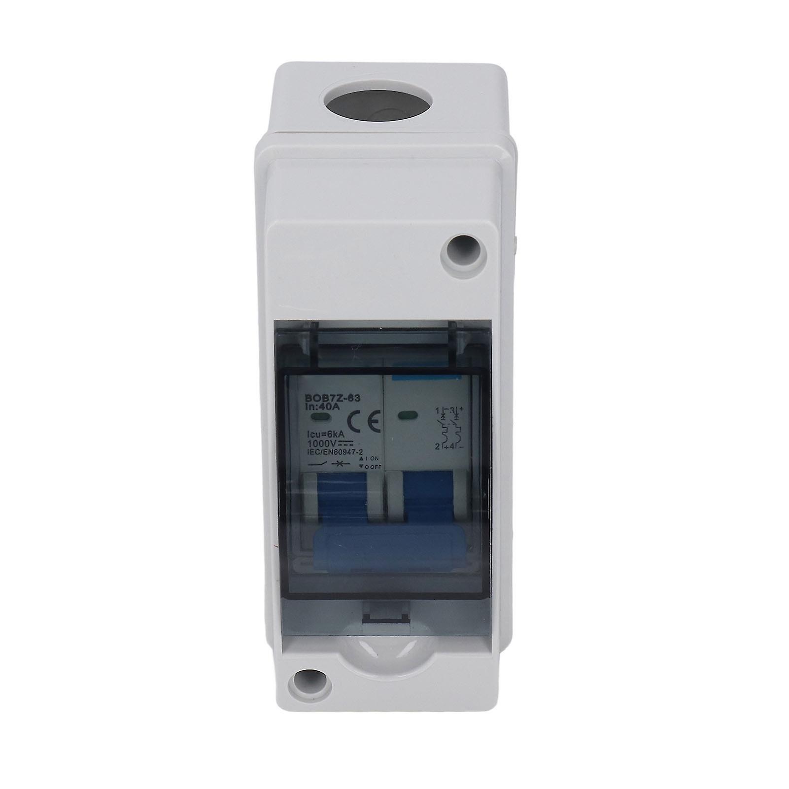 DC Disconnect Switch 40A Protective Transparent Cover Miniature Circuit Breaker with IP65 Distribution Box 1000V 