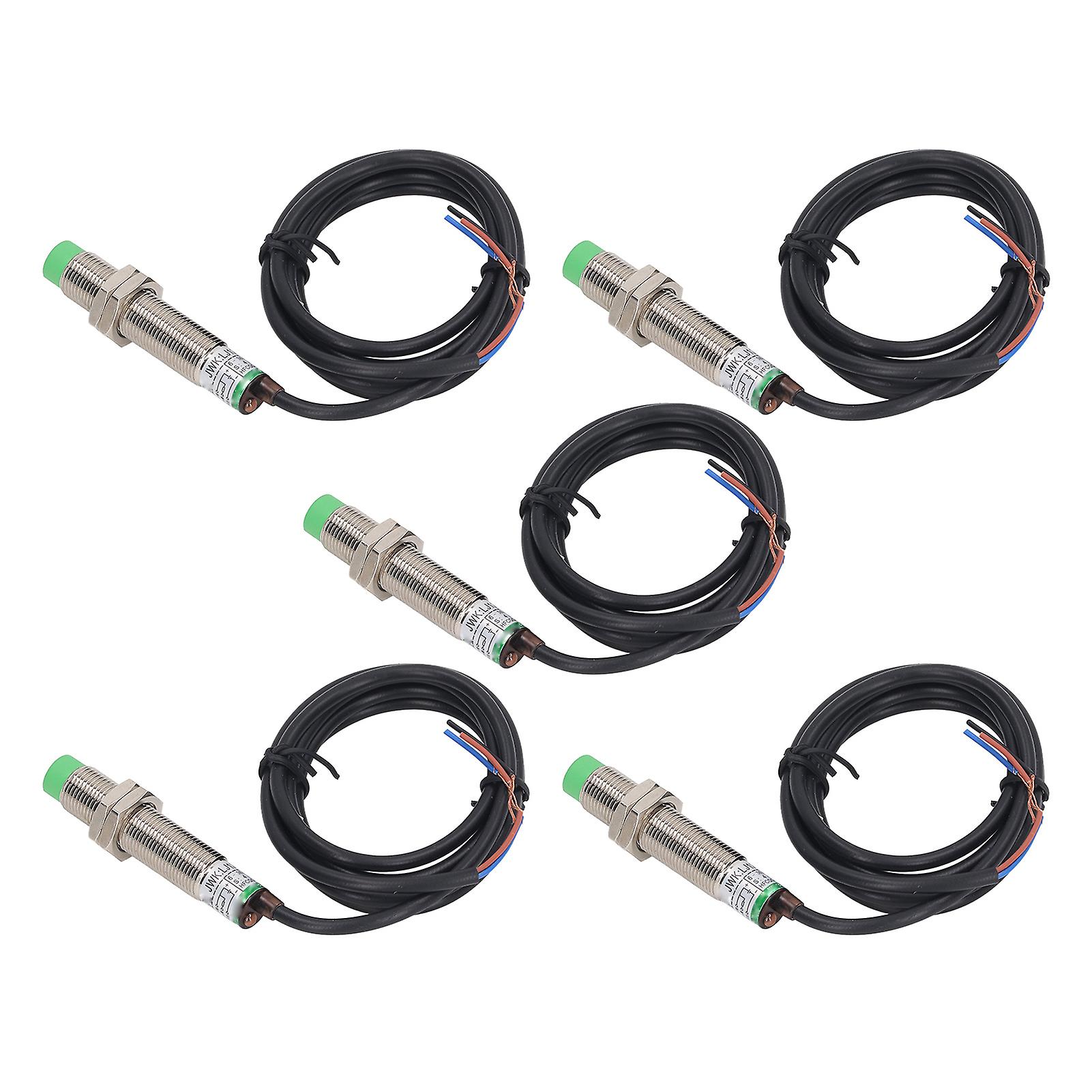 5 Pcs Inductive Proximity Sensor M12 Approach Sensor NPN NC IP65 Waterproof Proximity Switch