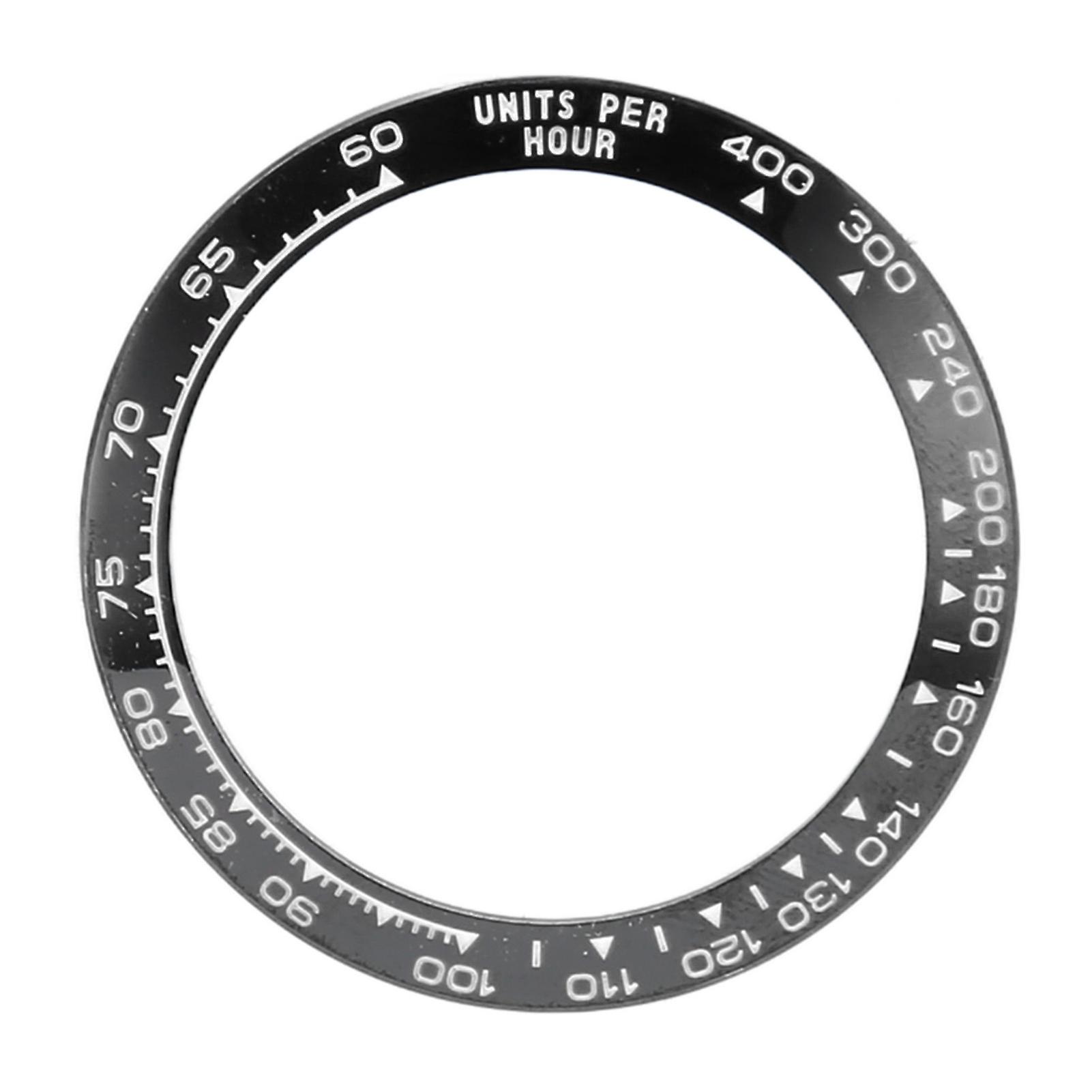 Watch Ceramic Bezel Insert Protective Accessory Replacement Number Watch Bezel Insert for Shop White Font Black Background