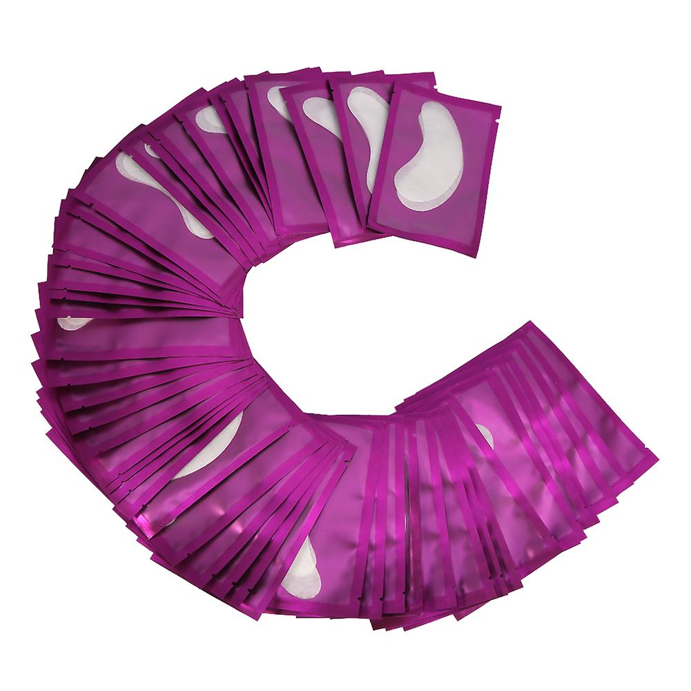 Lint-Free Hydrogel Eyelash Extension Stickers for Eye Area (10 Pairs, Purple)