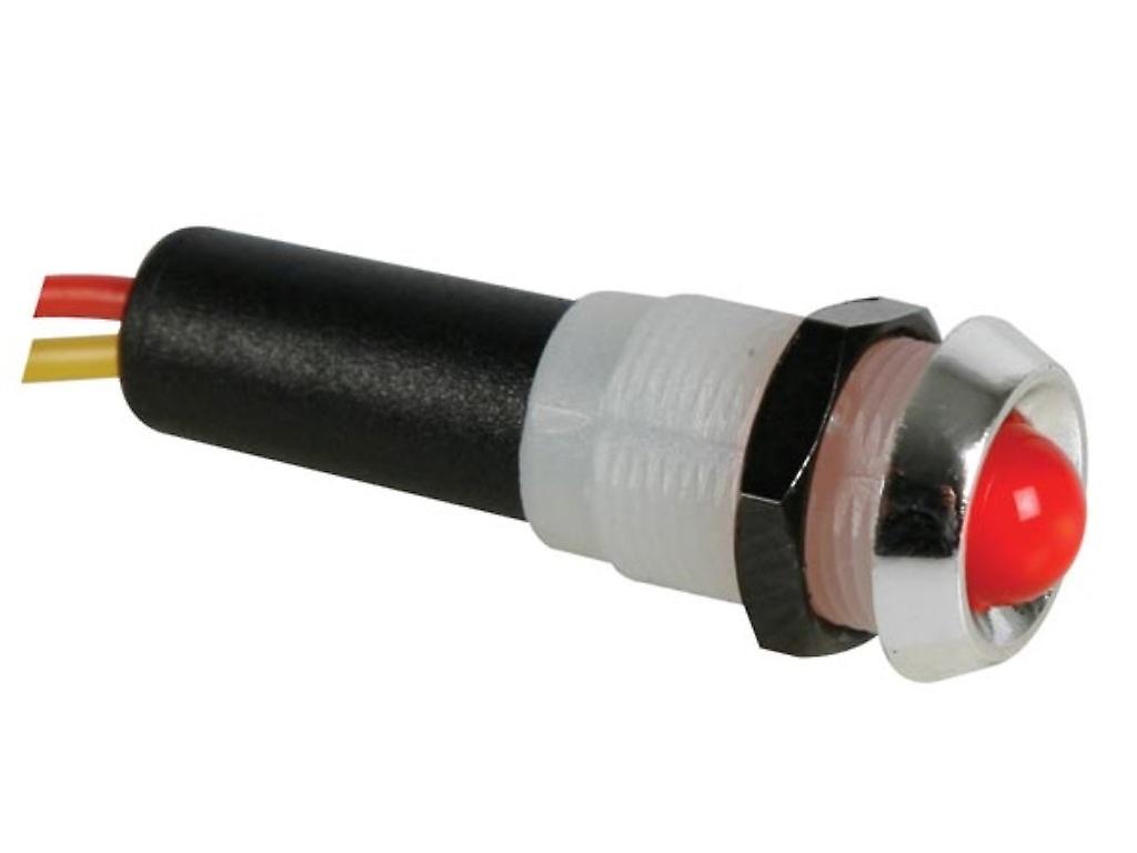 Flashing LED Bulb 12V Red - Chrome housing