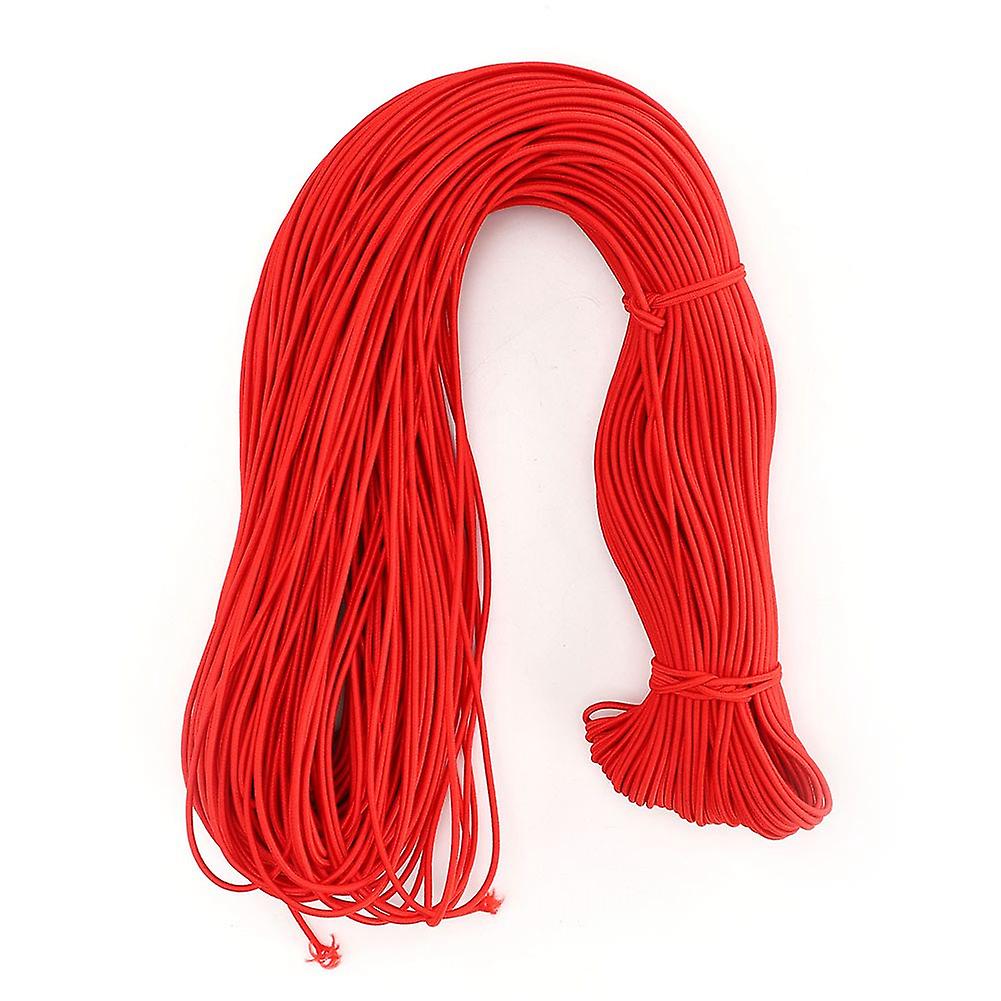 100m / 328.1ft Color Polyester Round Elastic Rope Cord Clothes Elastic Clothing AccessoriesRed