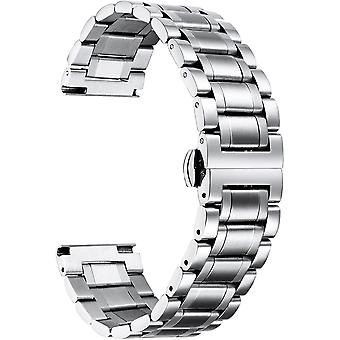 Stainless Steel Watch Bands with Straight &amp; Curved End 5 Color(Gold, Sliver, Black, Rose Gold, Gold-Silver Two Tone)  Size(19mm) Valentine Gifts_H