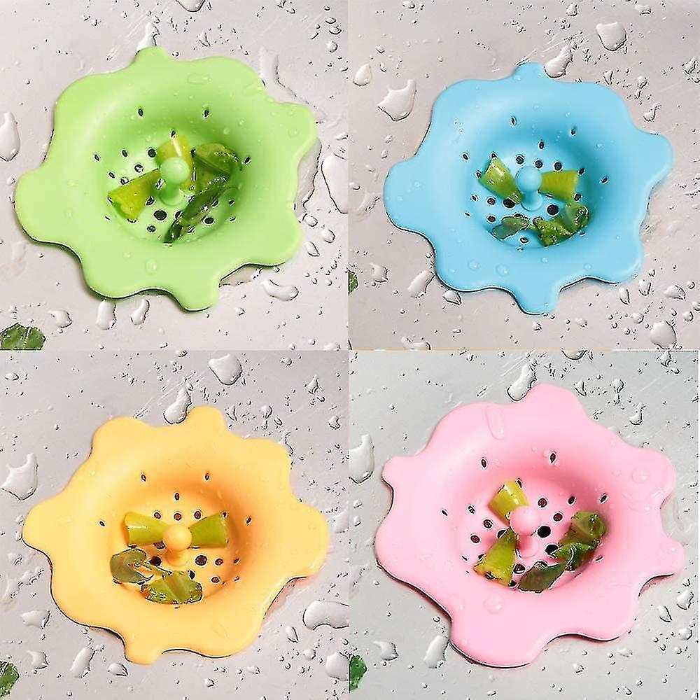 Silicone Floor Drain Cover, 4-Pack Sink Filter - Portable and Durable