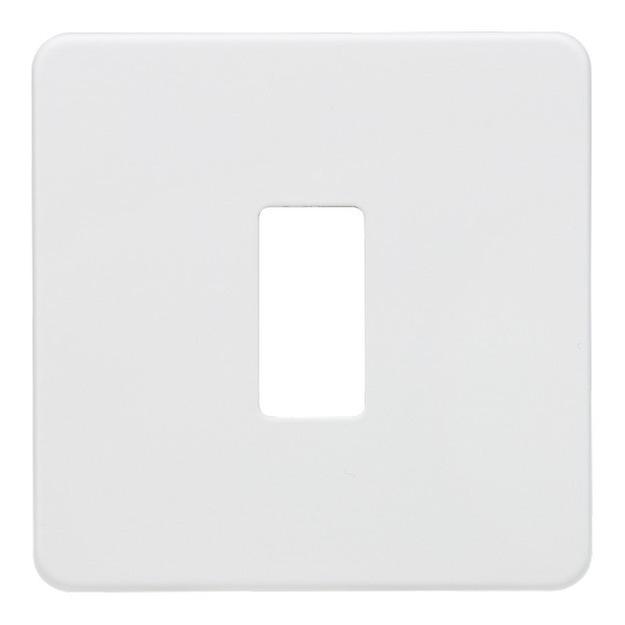 Knightsbridge Screwless 1G grid faceplate - matt white - GDSF001MW