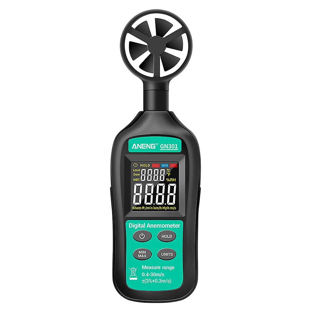 GN301 Anemometer 0-30m/s Wind Speed Meter -10-45C Temperature Tester Anemometro