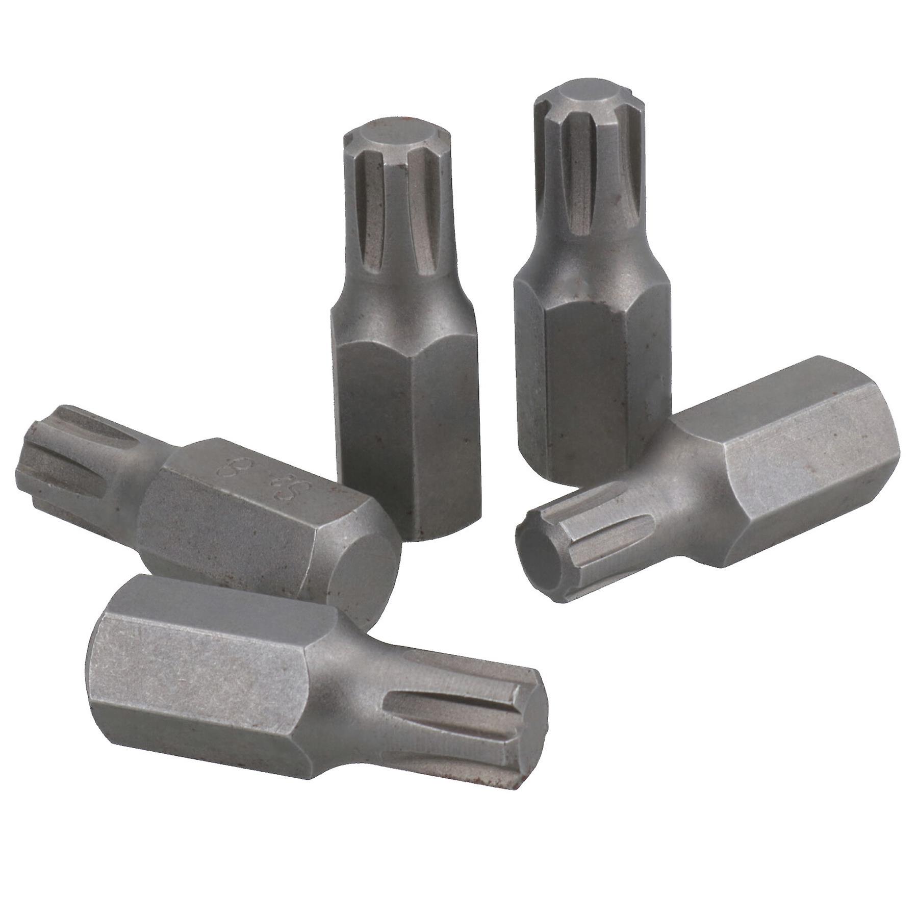M8 Male Short (30mm) Ribe Bit 5 Pack With 10mm Hex End S2 Steel Bergen