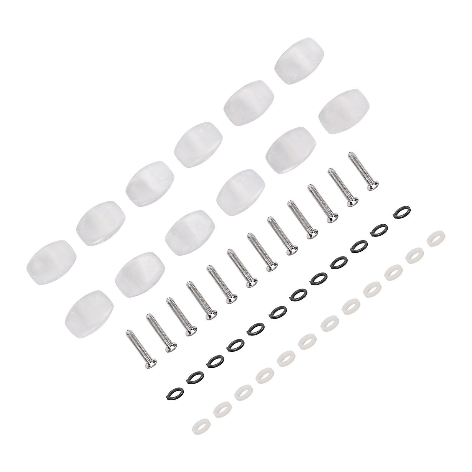 12Pcs Guitar Tuning Pegs Buttons Plastic Machine Head Tuner Knobs for Folk Classical GuitarsBig Squares 