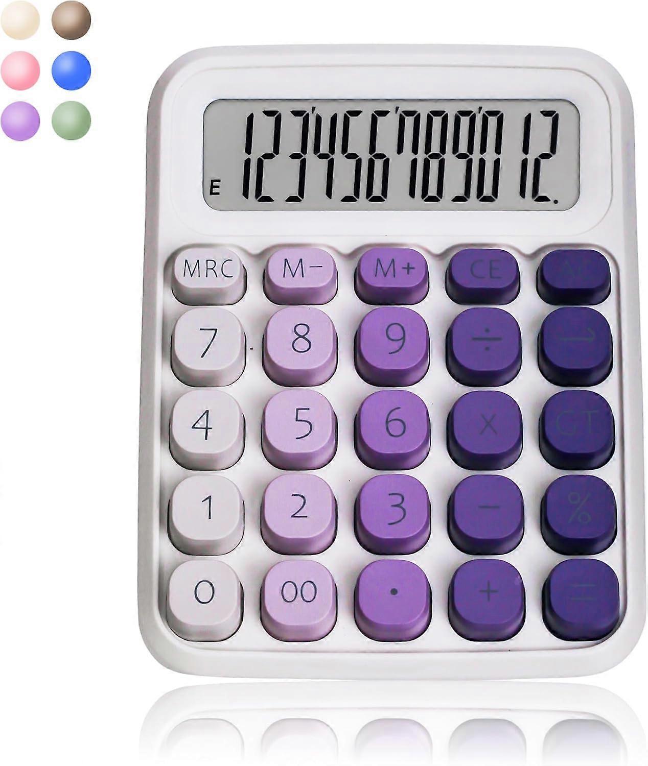 Cute Calculator,Calculators Desktop,Mechanical Switch Calculator,12 Digits,Large LCD Display -Yx