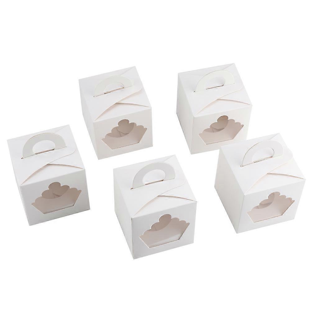 5PCS Delicate Cupcake Box Single Hole Cake Storage Paper Box