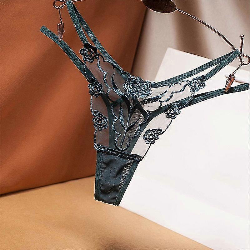 Embroidered Mesh Yarn Ladies Thong Transparent Women Fl Underwear Fash Hot T Pants G-string