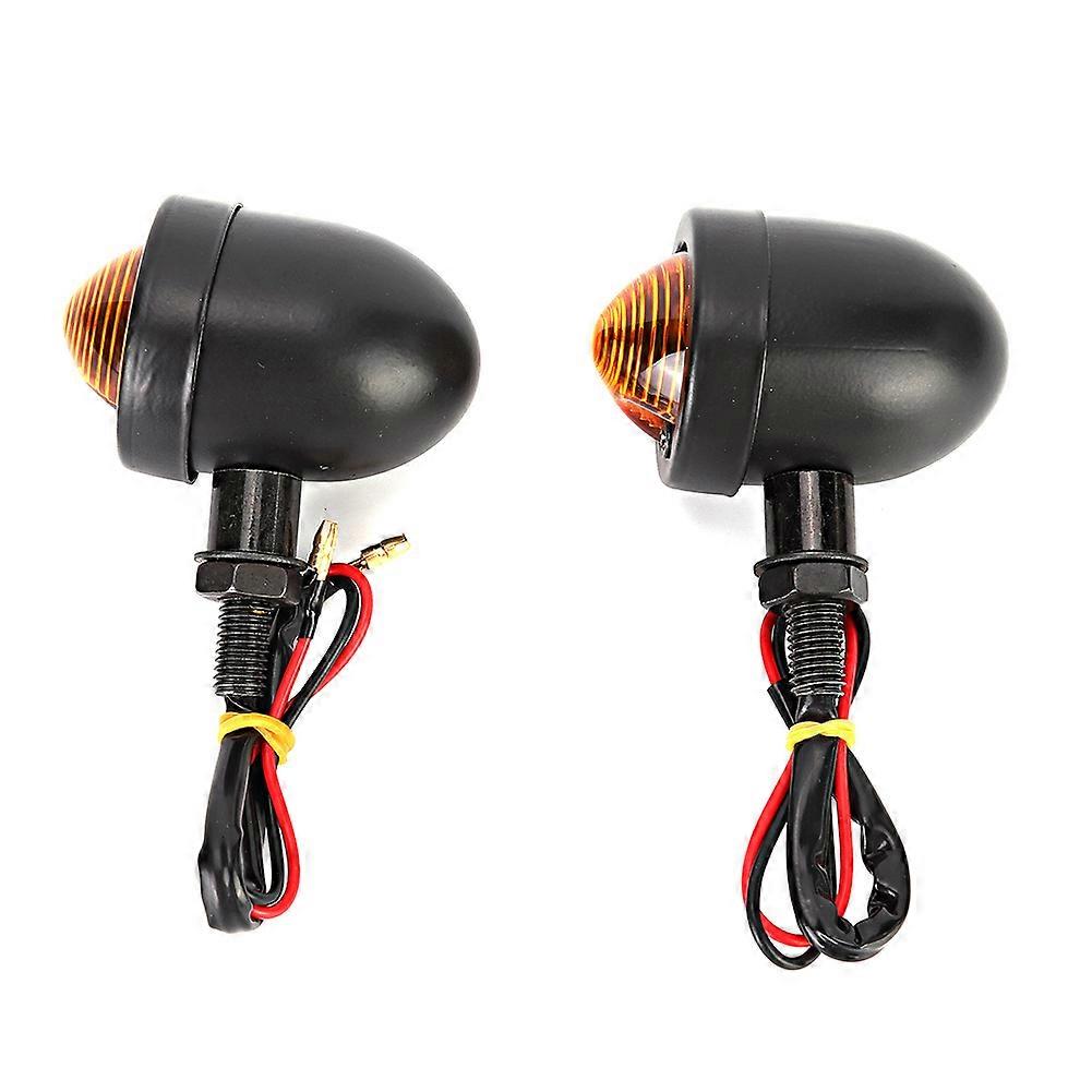 Black Universal Motorcycle Bullet Turn Signal Indicator Light Blinker Lamp NO.38779