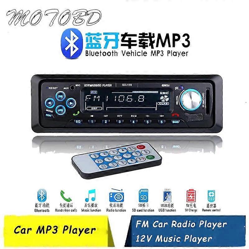 Car MP3 Player FM Car Radio Player 12V Bluetooth~compatible Music Player with USB/SD MMC Port Audio Stereo FM Aux Input Receiver ST1M255