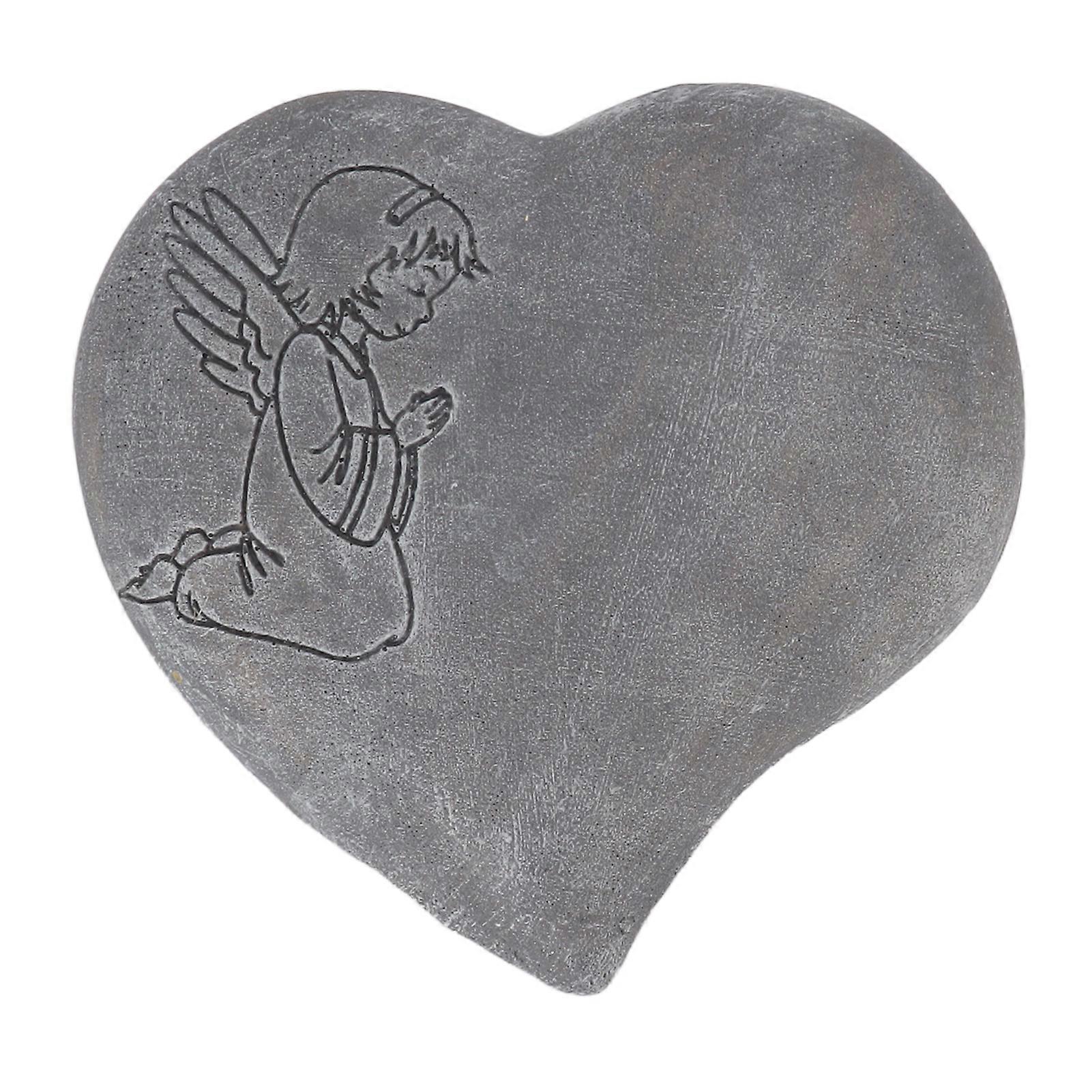 Dog Memorial Stone Heart Shaped Kind Girl Pattern Weatherproof DIY Making Resin Pet Passing Away Gifts for Crafts Grey NO.9820