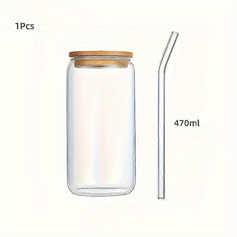 1stk / 4stk, glaskopper med bambuslåg og sugerør, 17oz iskaffe kop til iskaffe, bar tilbehør, æstetiske søde drikkevand kop glas til