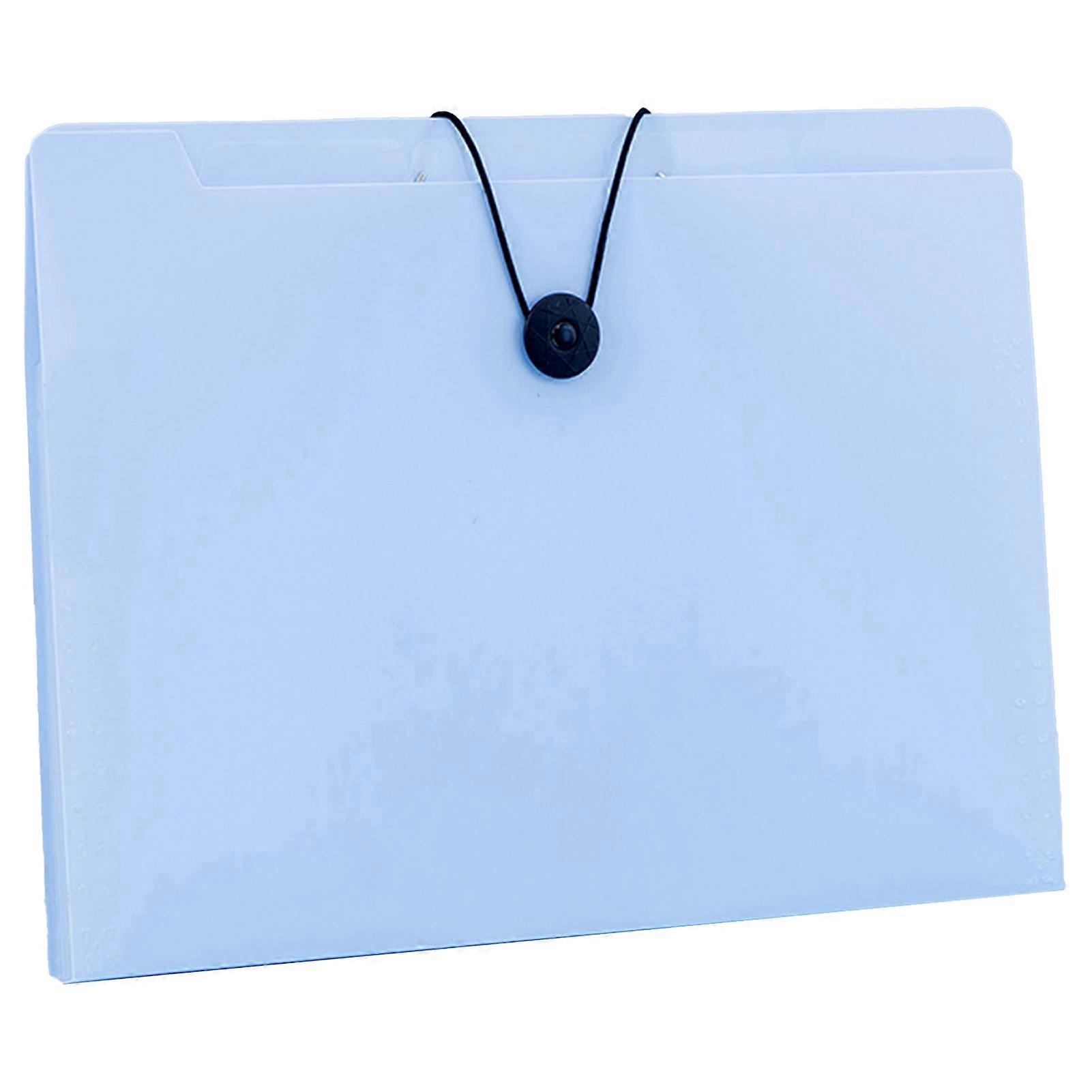 Organ Folder Buckle Design Classified Transparent Insert Large Capacity Documents Storage A4 8 Grids File Folder Stationery Supplies