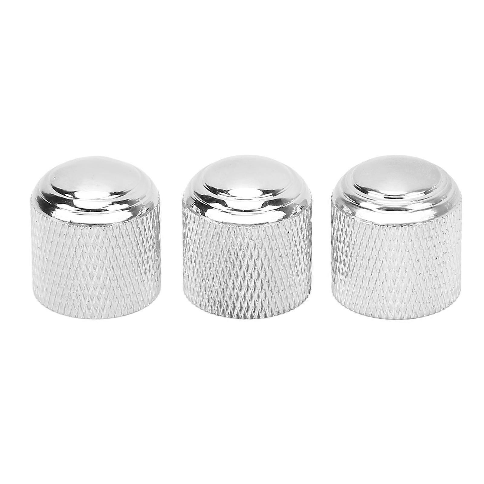 3 قطع مقابض قبة معدنية الغيتار الكهربائي التحكم في حجم النغمة ملحقات أداة سبائك الألومنيوم فضي