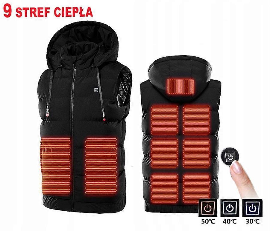 Usb uppvärmd vinterväst 9 zoner 3 färger