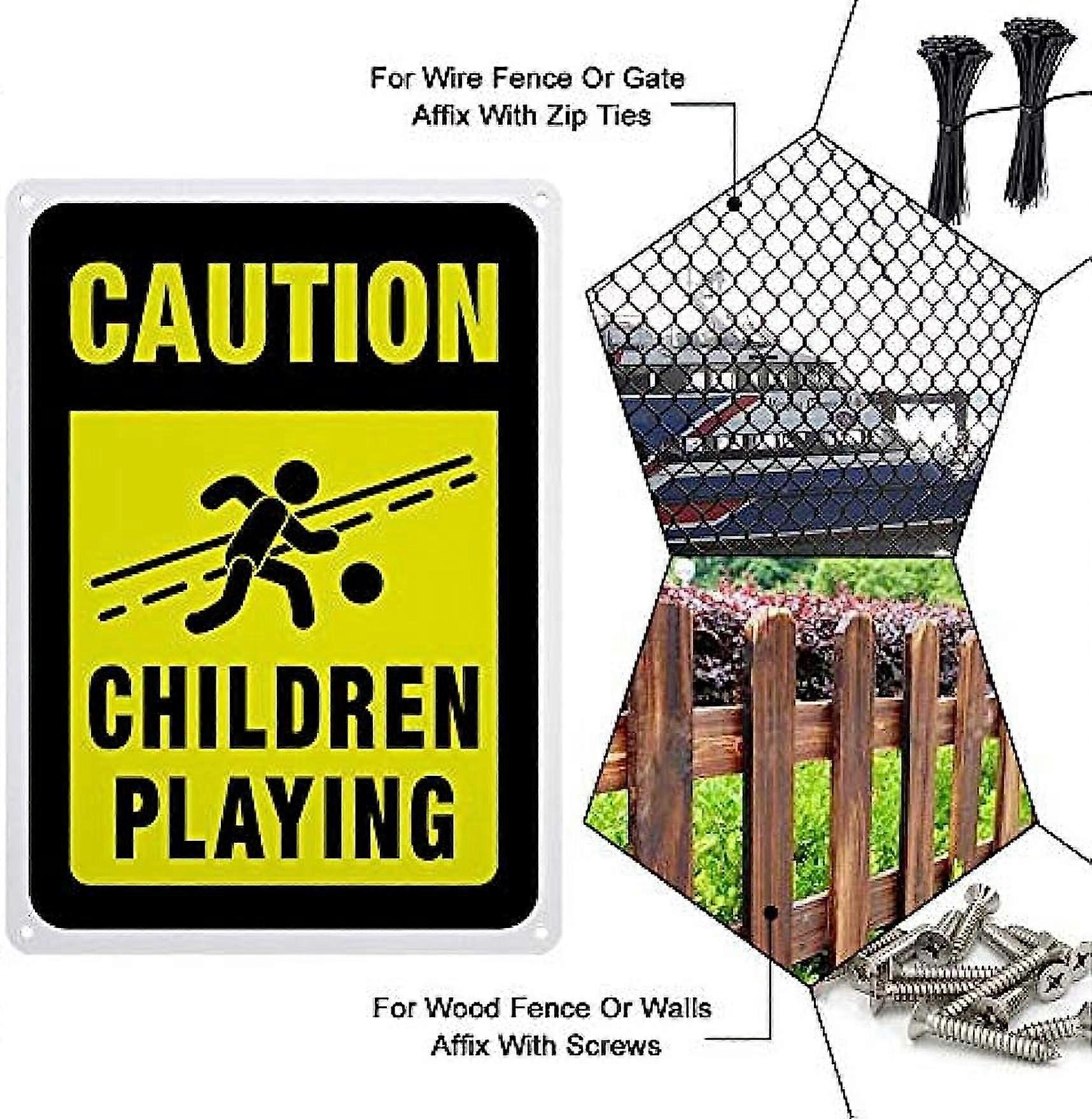 2pc 2 Pack Children Playing Caution Sign s 40 Mil Aluminum